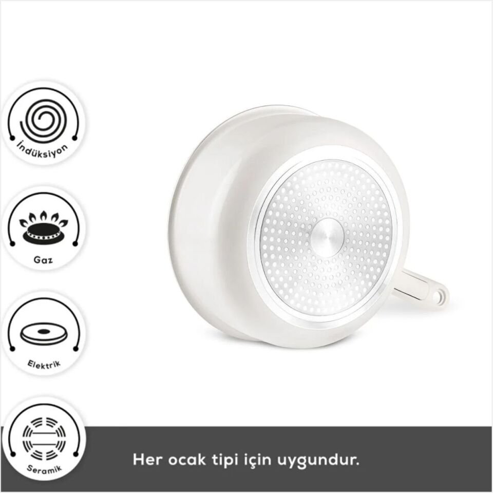 KARACA SWISS CRYSTAL ALMOND CREAM EASY CLIP 7 PARÇA TENCERE SETİ IND