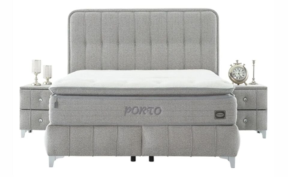 Porto 160X200  Baza Set Bukle Gri Siyah