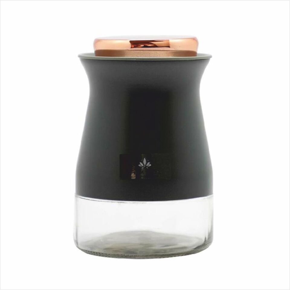 Sembol Kıtchen Art-105 Silindir 16 Cm Kavanoz Grey-Rosegold