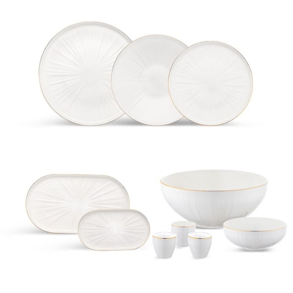 Emsan Sirius Gold Fine Bone 59 Parça 12 Kişilik Yemek Takımı