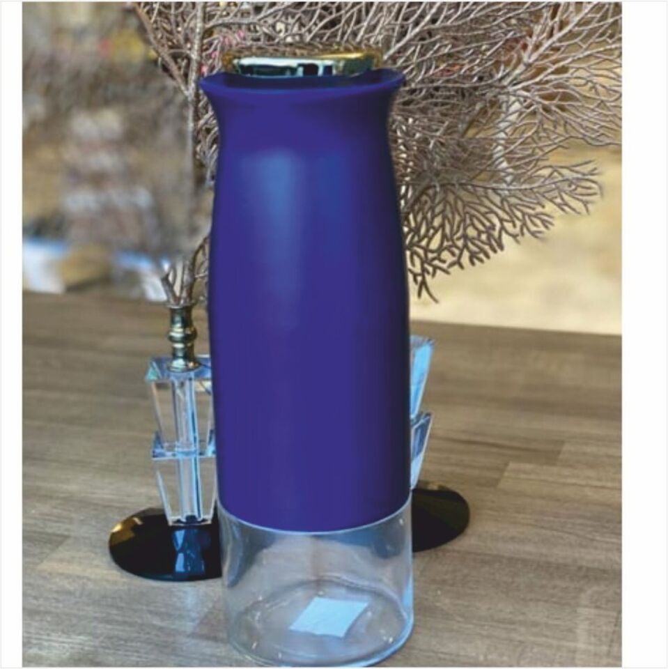 Sembol Kıtchen Art-175 Silindir 31 Cm Spagetti Kavanoz Blue-Gold