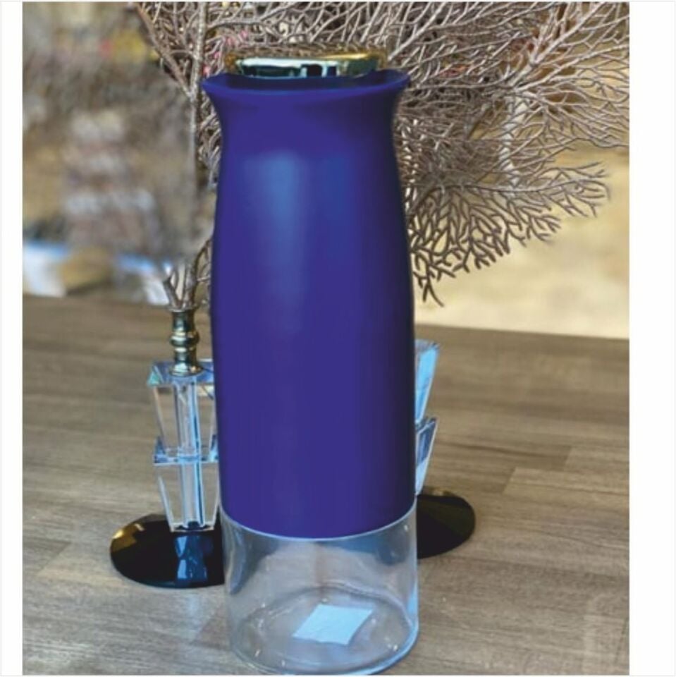 Sembol Kıtchen Art-175 Silindir 31 Cm Spagetti Kavanoz Blue-Gold