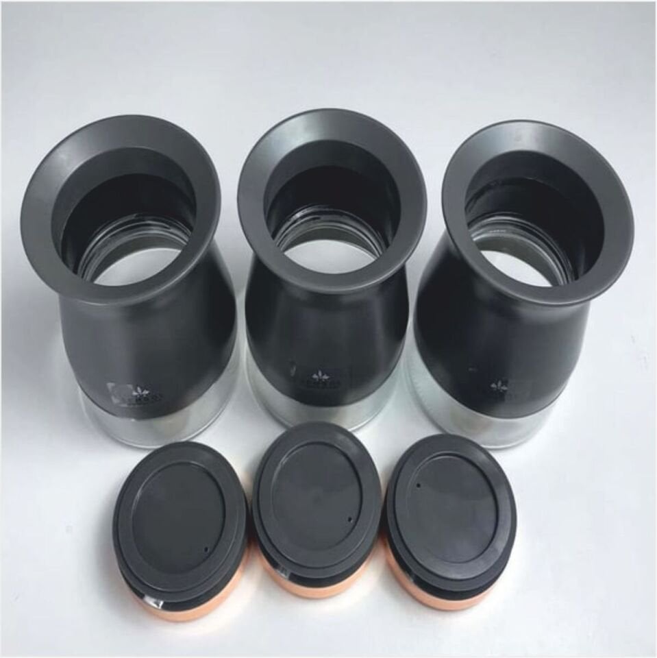 Sembol Kıtchen Art-195 Dekoratif 3'Lü Baharat Takımı Green-Gold