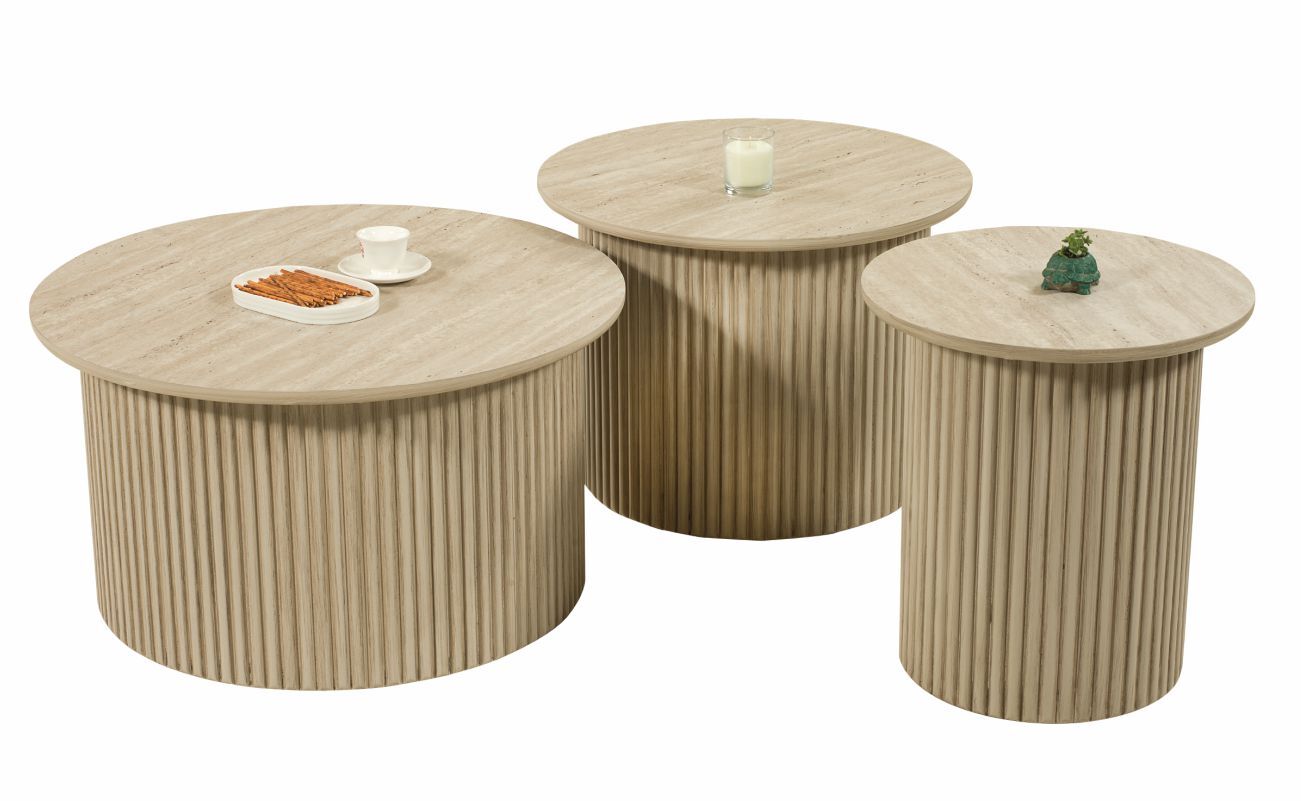 Pena Orta-Zigon Sehpa-Traverten/Grı