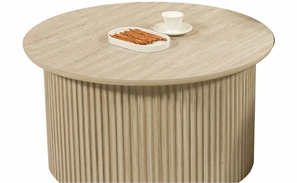 Pena Orta-Zigon Sehpa-Traverten/Grı