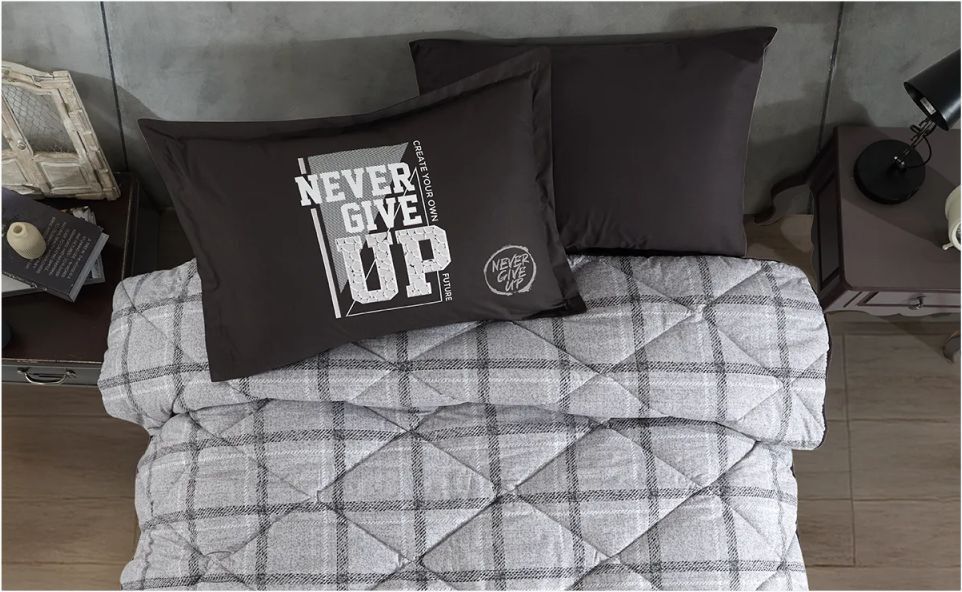 Aran Clasy Ranforce Genç Uyku Seti Tek Kişilik Give Up V1 Antrasit