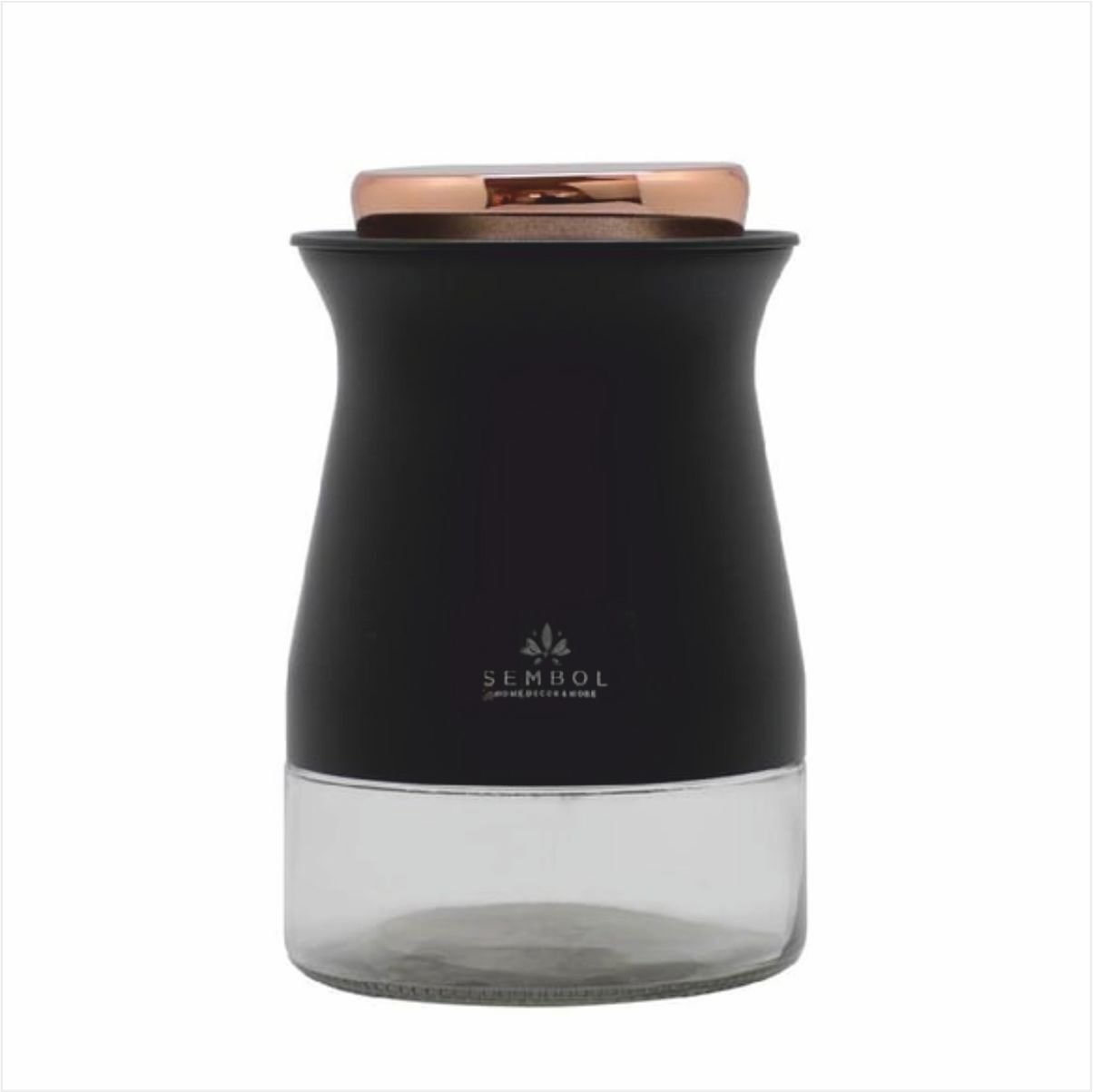 Sembol Kıtchen Art-85 Silindir 16 Cm Kavanoz Black-Rosegold