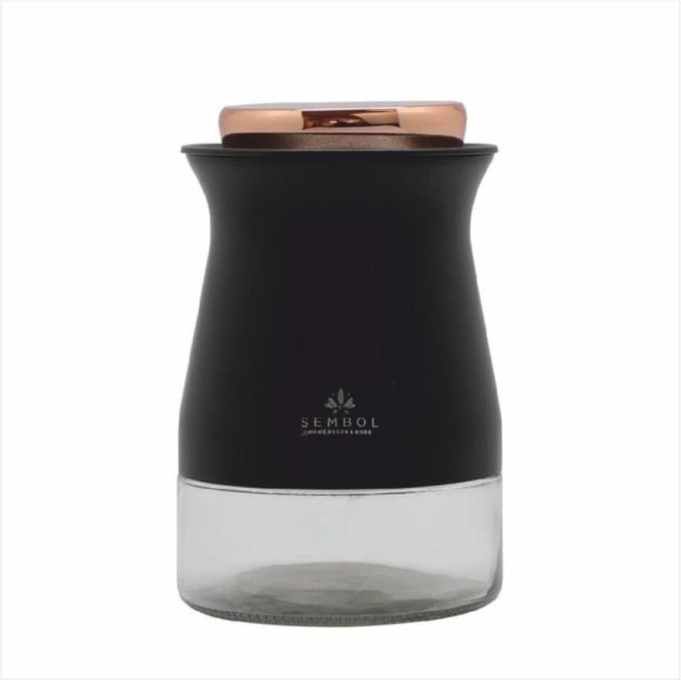 Sembol Kıtchen Art-85 Silindir 16 Cm Kavanoz Black-Rosegold