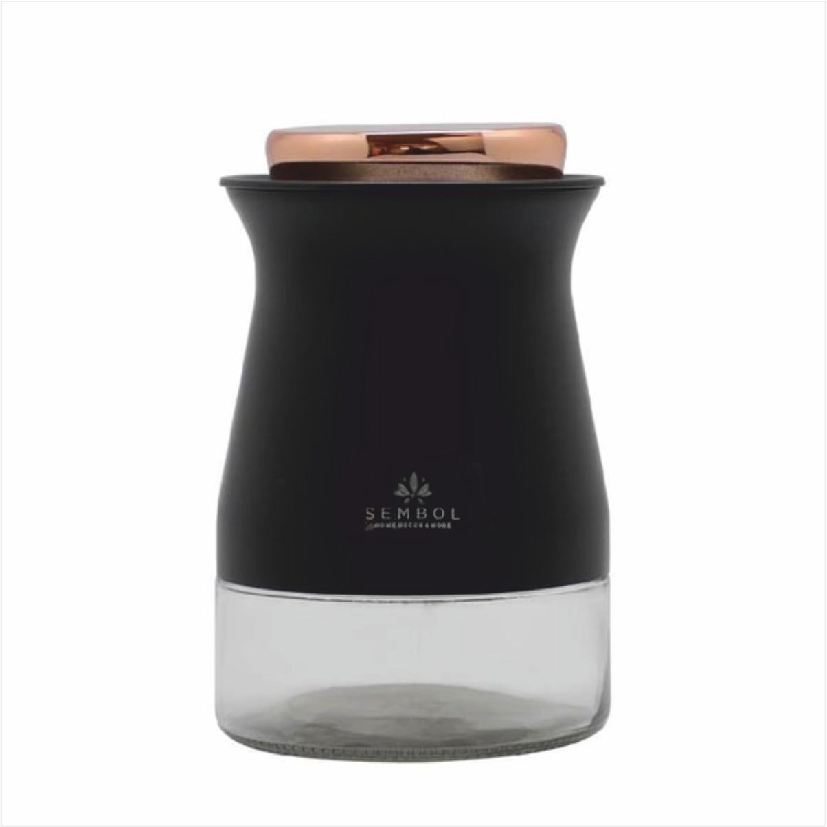 Sembol Kıtchen Art-85 Silindir 16 Cm Kavanoz Black-Rosegold