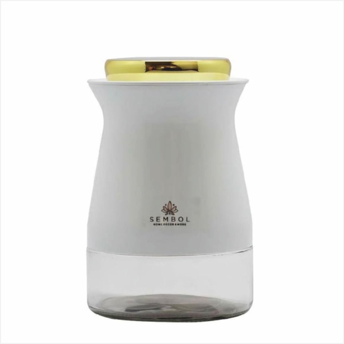 Sembol Kıtchen Art-90 Silindir 16 Cm Kavanoz Whıte-Gold