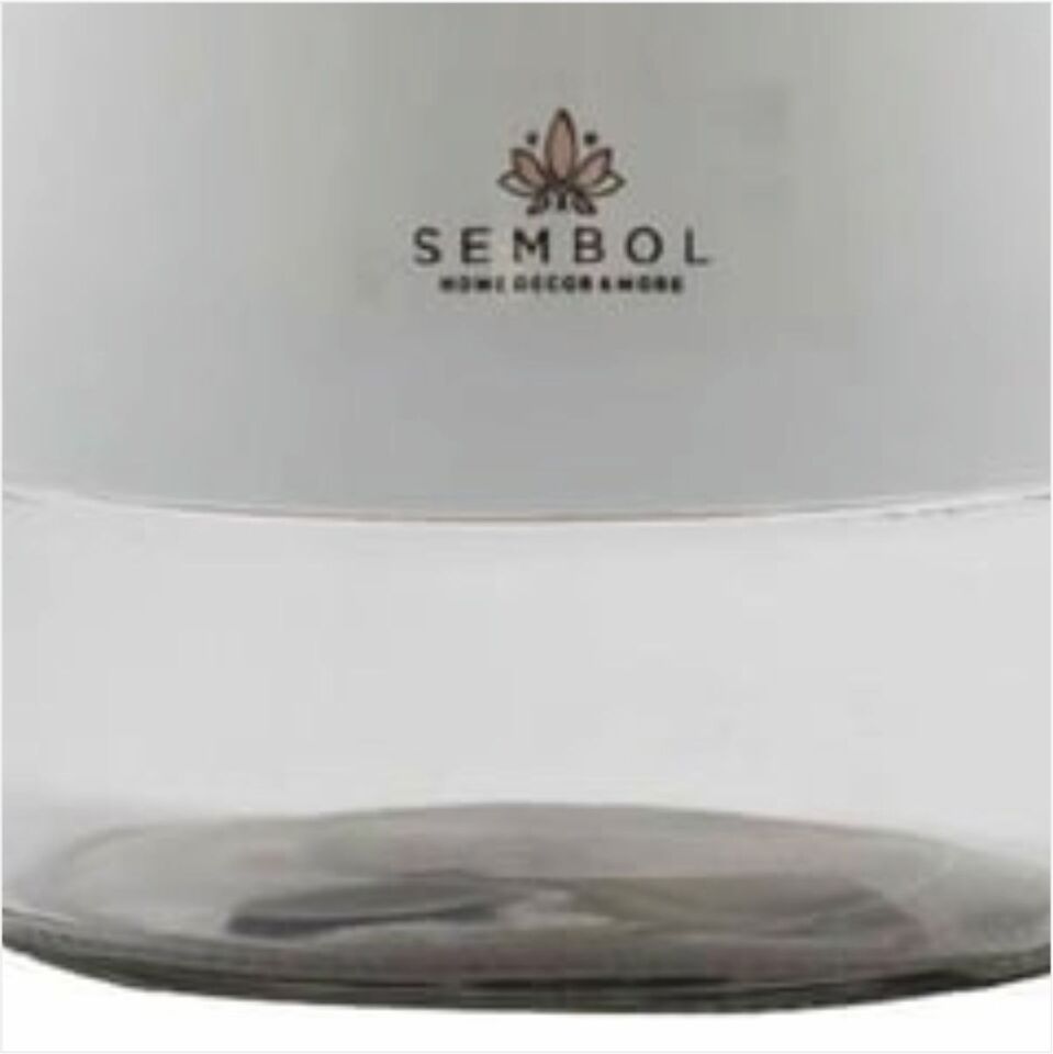 Sembol Kıtchen Art-90 Silindir 16 Cm Kavanoz Whıte-Gold