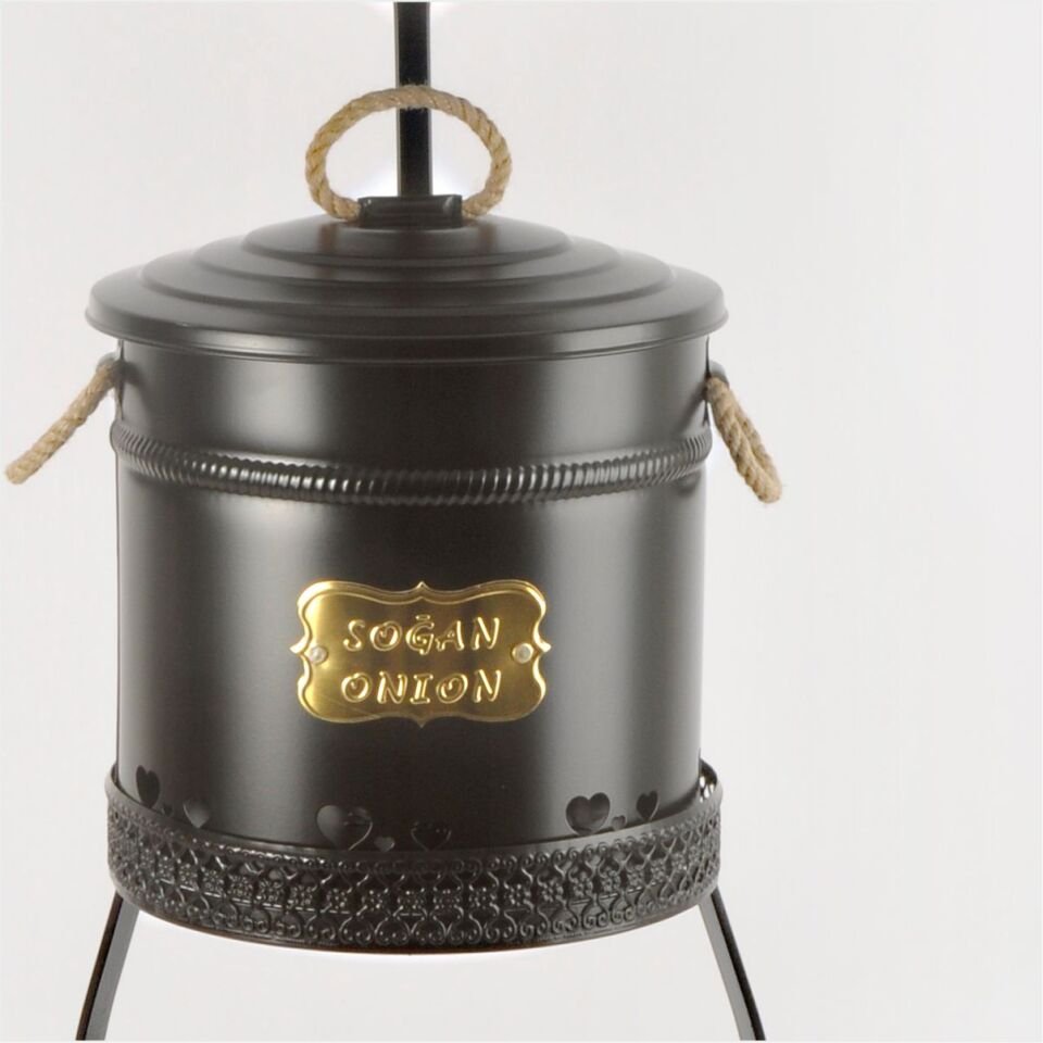 Yıldıray 1052 3 Katlı Dantelli Patates-Soğanlık Kovası Siyah