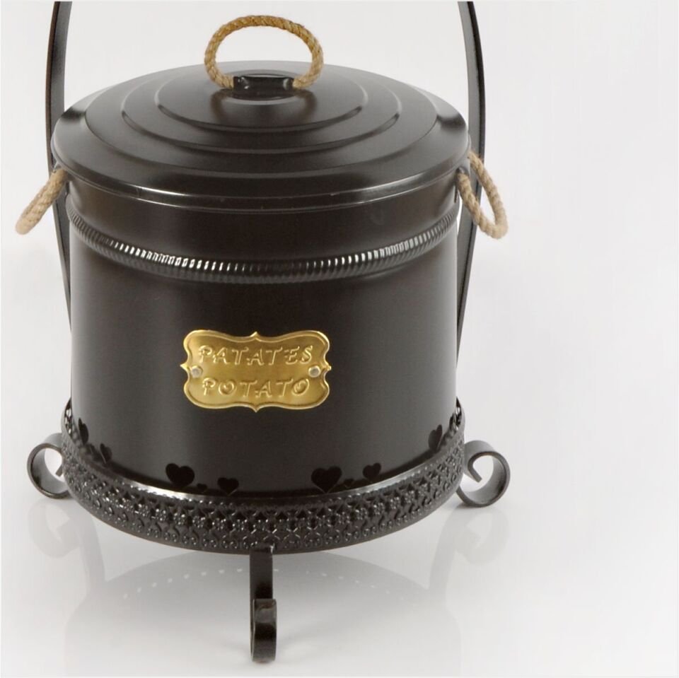 Yıldıray 1052 3 Katlı Dantelli Patates-Soğanlık Kovası Siyah