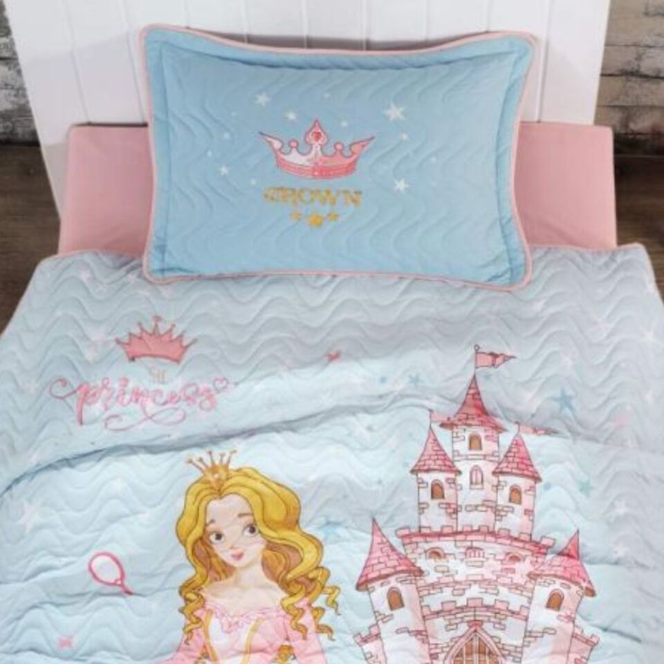Aran Clasy Ranforce Yatak Örtüsü Tek Kişilik Crown V1 Pembe