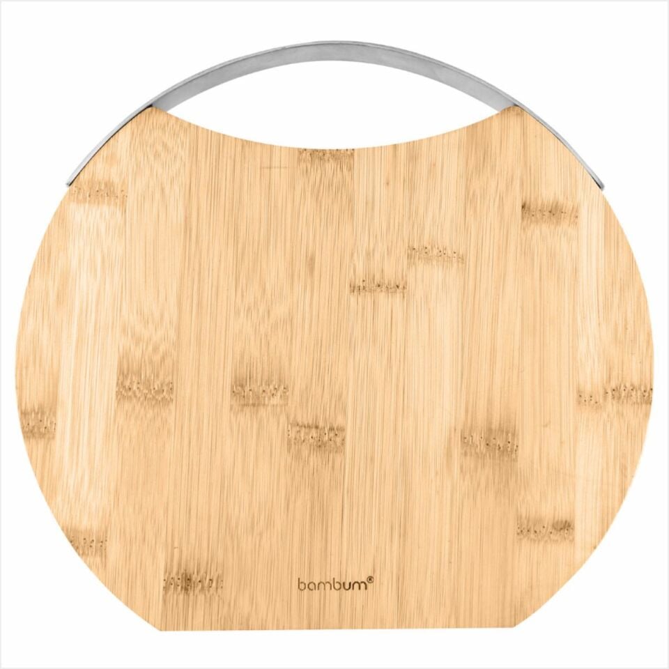 BAMBUM  ZOE - ÇELİK KULPLU KESME TAHTASI YUVARLAK BÜYÜK