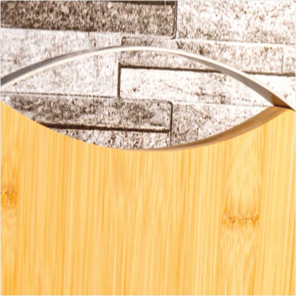 BAMBUM  ZOE - ÇELİK KULPLU KESME TAHTASI YUVARLAK BÜYÜK