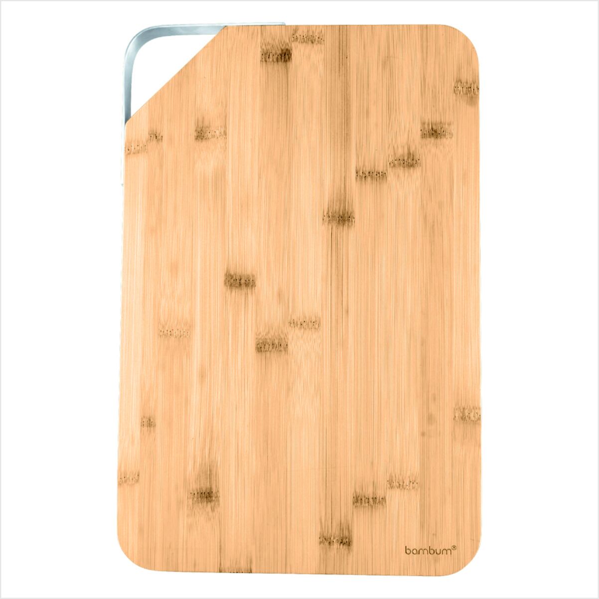 BAMBUM  ZOE - ÇELİK KULPLU KESME TAHTASI DİKDÖRTGEN KÜÇÜK