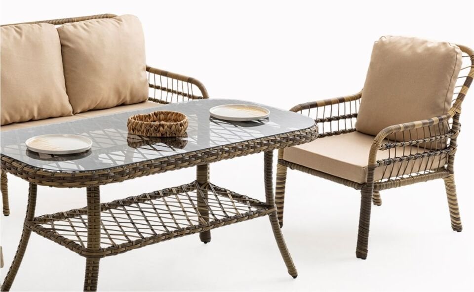 Pisa (3+1+1 Sehpa) Takım Kahve