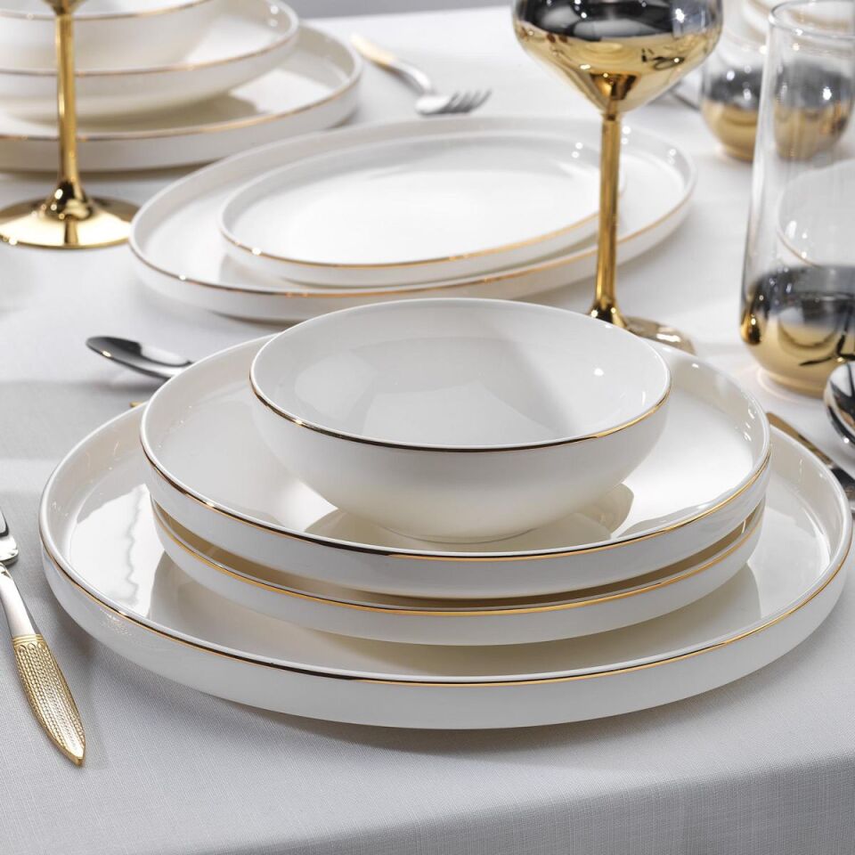 Schafer Adel Gold Yemek Takımı-56 Parça-Gold