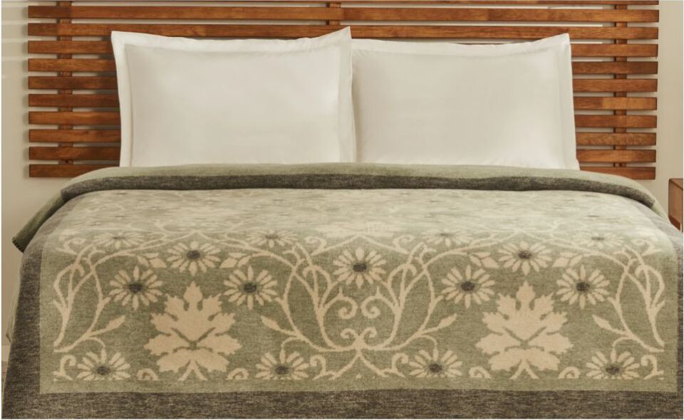 Karaca Home Flara Çift Kişilik Pamuklu Battaniye Yeşil