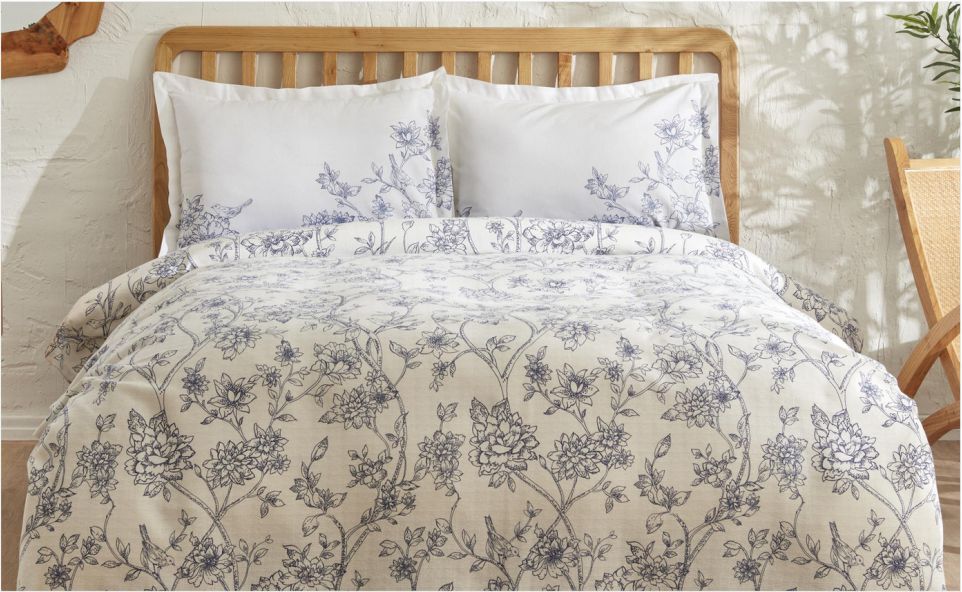 Karaca Home Reese Pamuk Çift Kişilik Pike Takımı Mavi