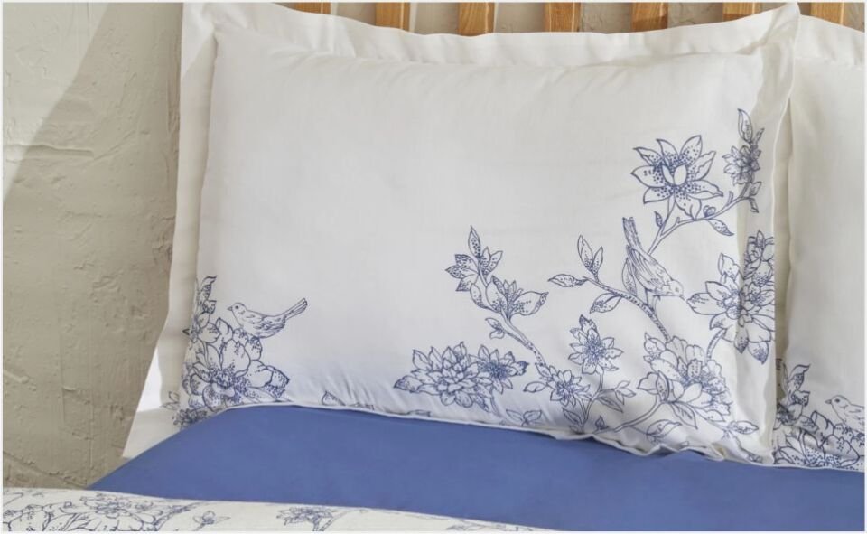 Karaca Home Reese Pamuk Çift Kişilik Pike Takımı Mavi