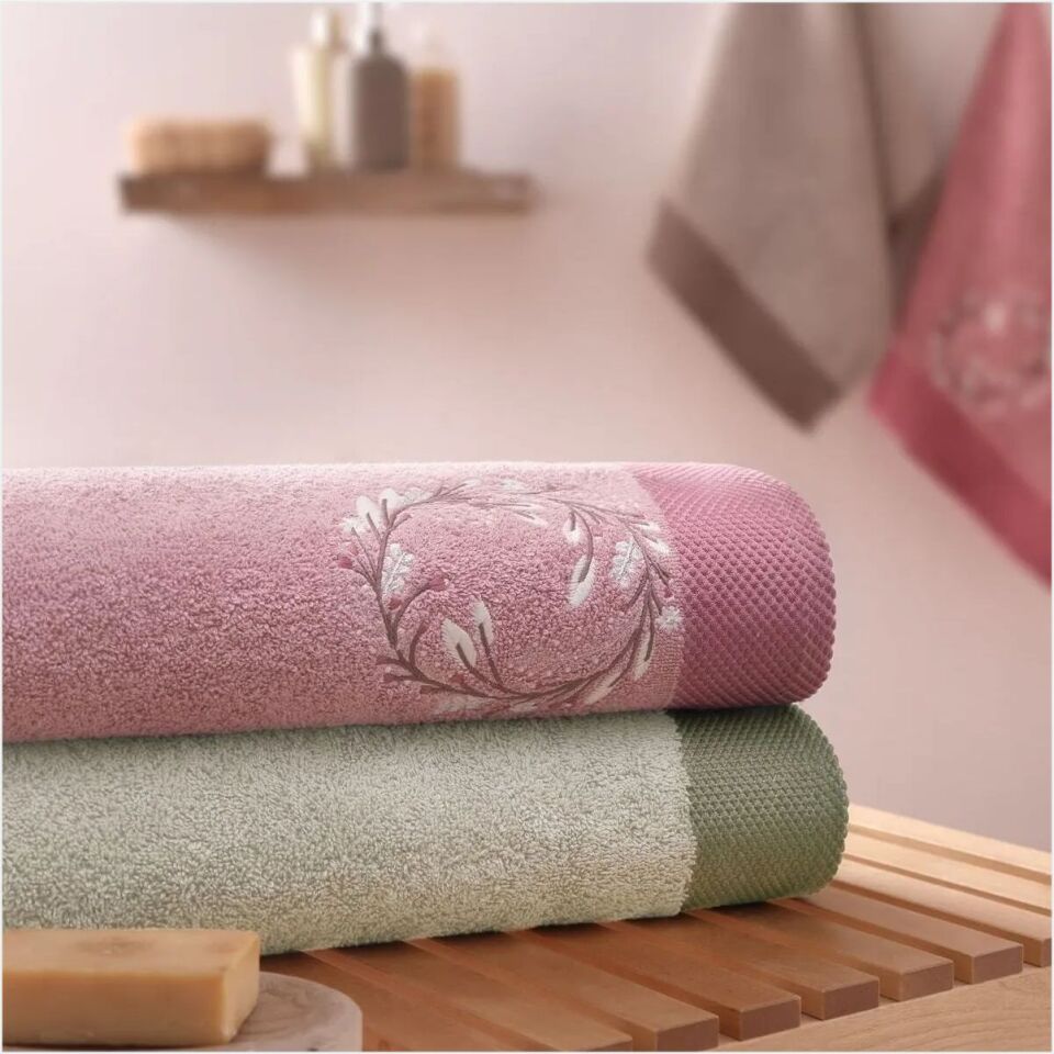 Taç Lei Pamuk Hamam Seti Rose Taş