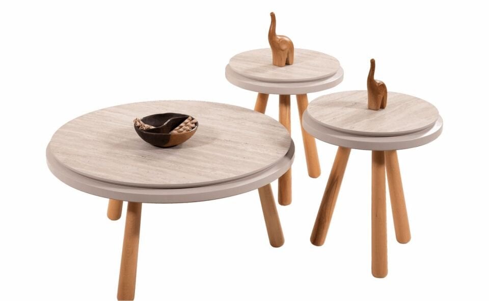 FURAX ODESSA ZİGON-ORTA SEHPA TRAVERTEN/GRİ/MEŞE