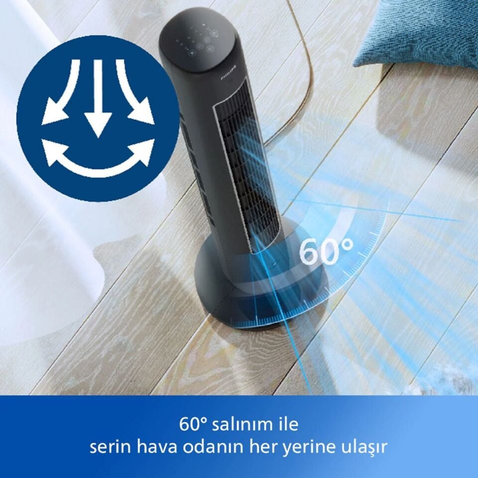 Philips 5000 Serisi CX5535/11 Siyah Kule Tipi Fanlı Vantilatör