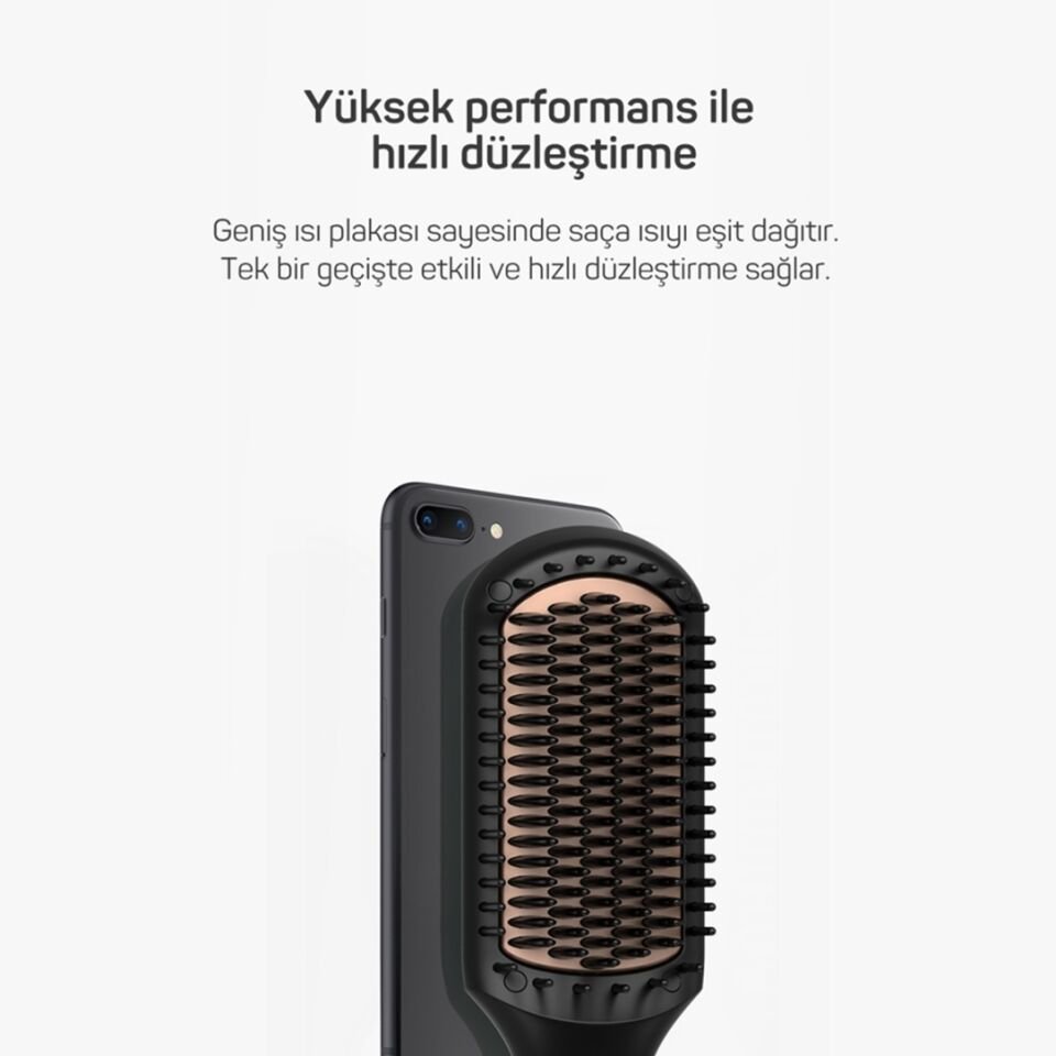 Arzum AR5068 Superstar Touch Saç Düzleştirici Fırça - Siyah