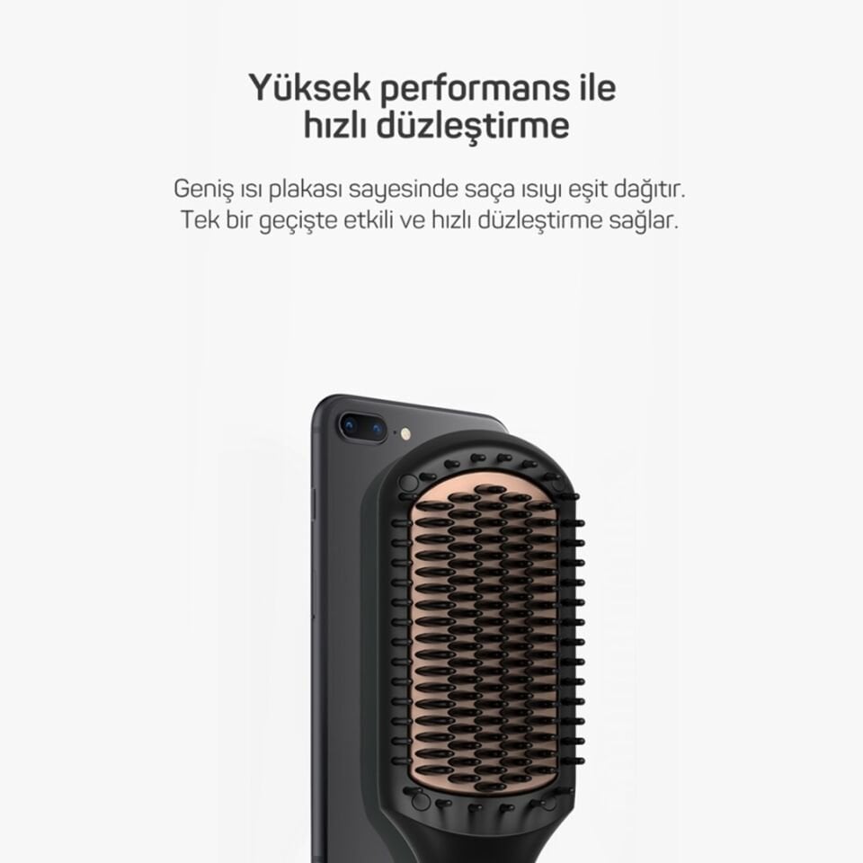 Arzum AR5068 Superstar Touch Saç Düzleştirici Fırça - Siyah