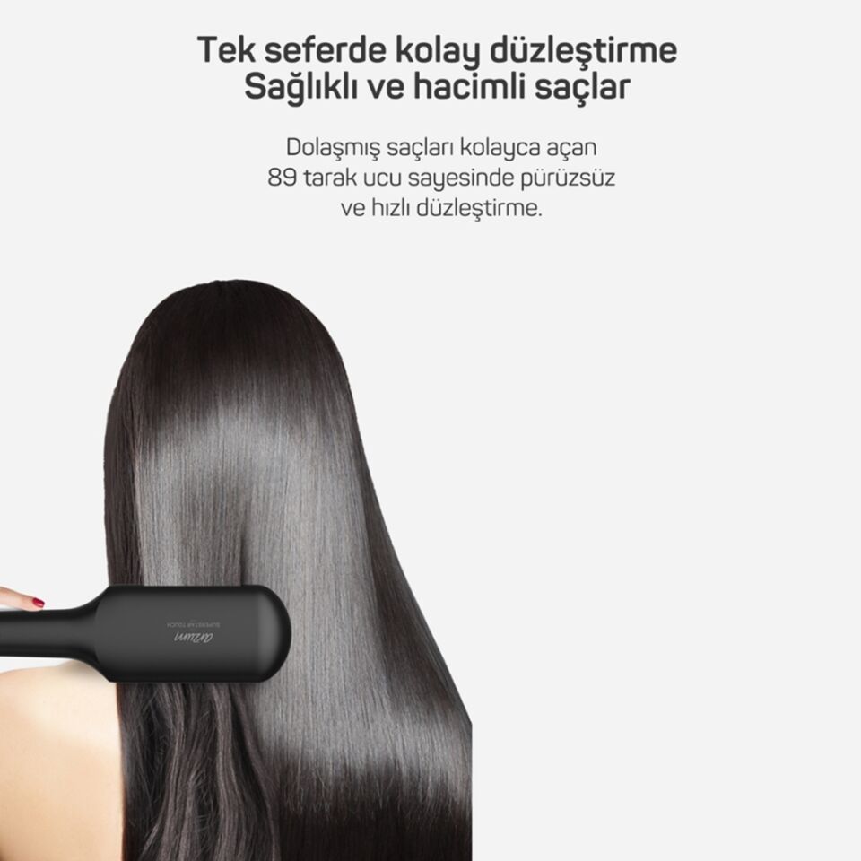 Arzum AR5068 Superstar Touch Saç Düzleştirici Fırça - Siyah