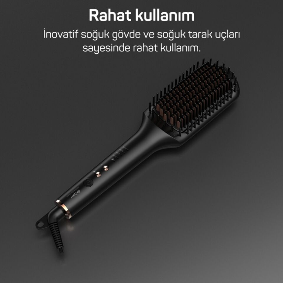 Arzum AR5068 Superstar Touch Saç Düzleştirici Fırça - Siyah