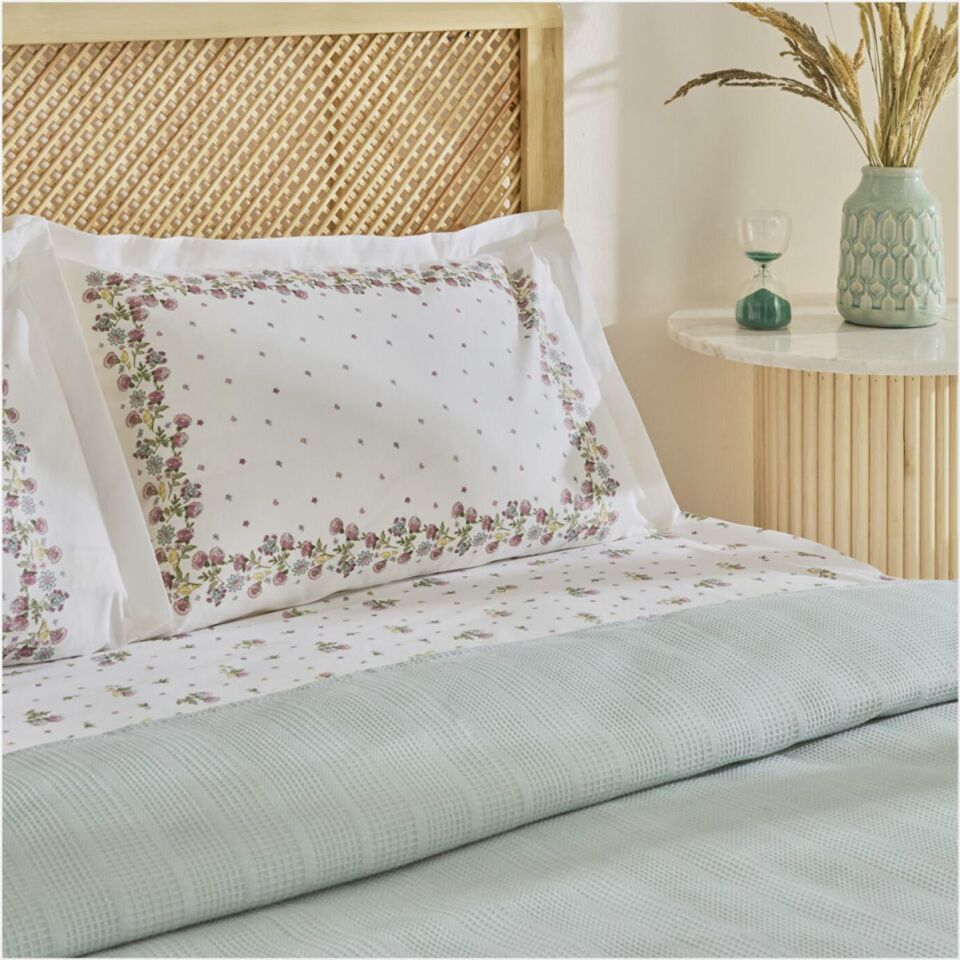 Karaca Home Roshell %100 Pamuk Çift Kişilik Pike Takımı Adaçayı