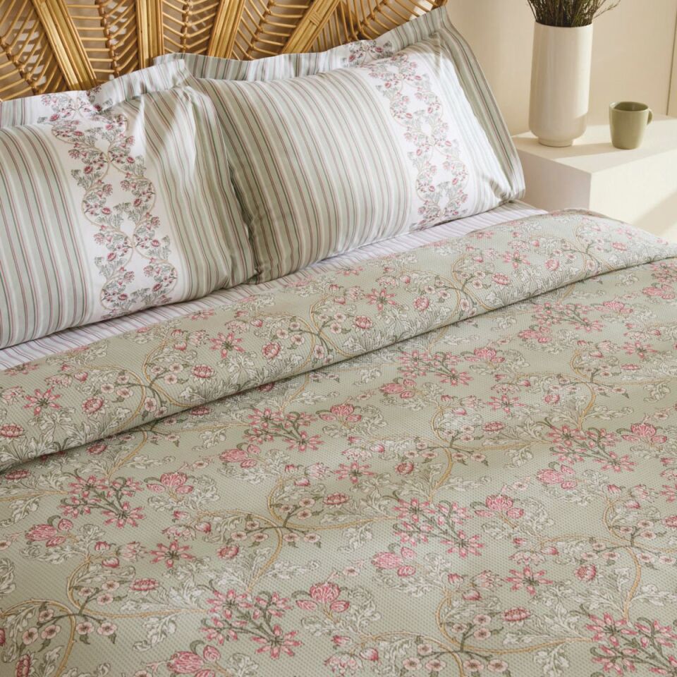 Karaca Home Empres %100 Pamuk Çift Kişilik Pike Takımı Adaçayı