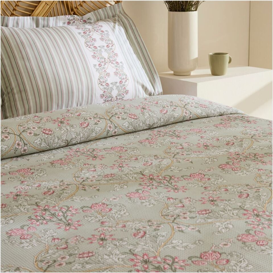 Karaca Home Empres %100 Pamuk Tek Kişilik Pike Takımı Adaçayı