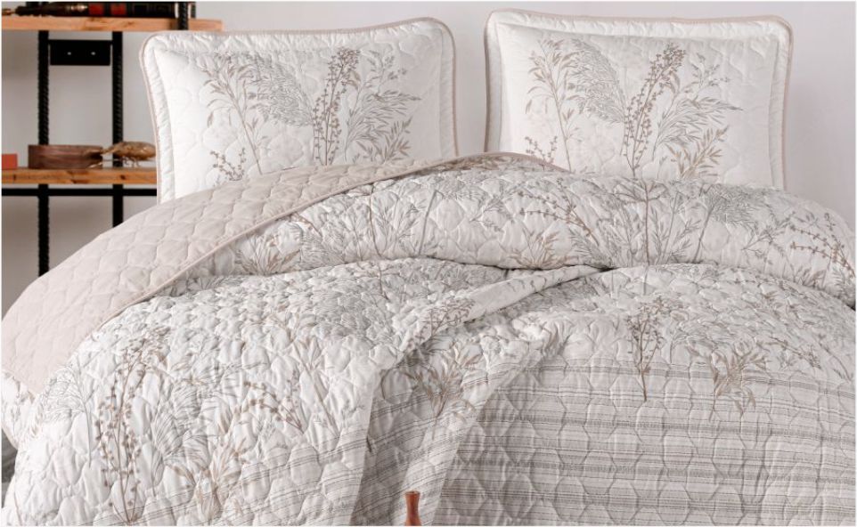 Aran Clasy Ranforce Nevresim Takımı Çift Kişilik Betina V1 Taş Rengi