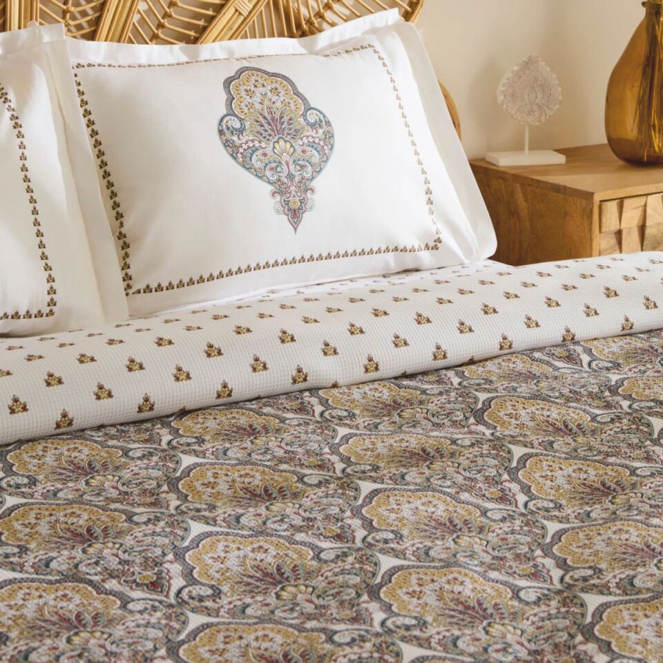 Karaca Home Cherly %100 Pamuk Tek Kişilik Pike Takımı Hardal