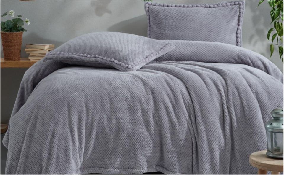 Aran Clasy Ranforce Yatak Örtüsü Seti Çift Kişilik Masse  V4 Gri