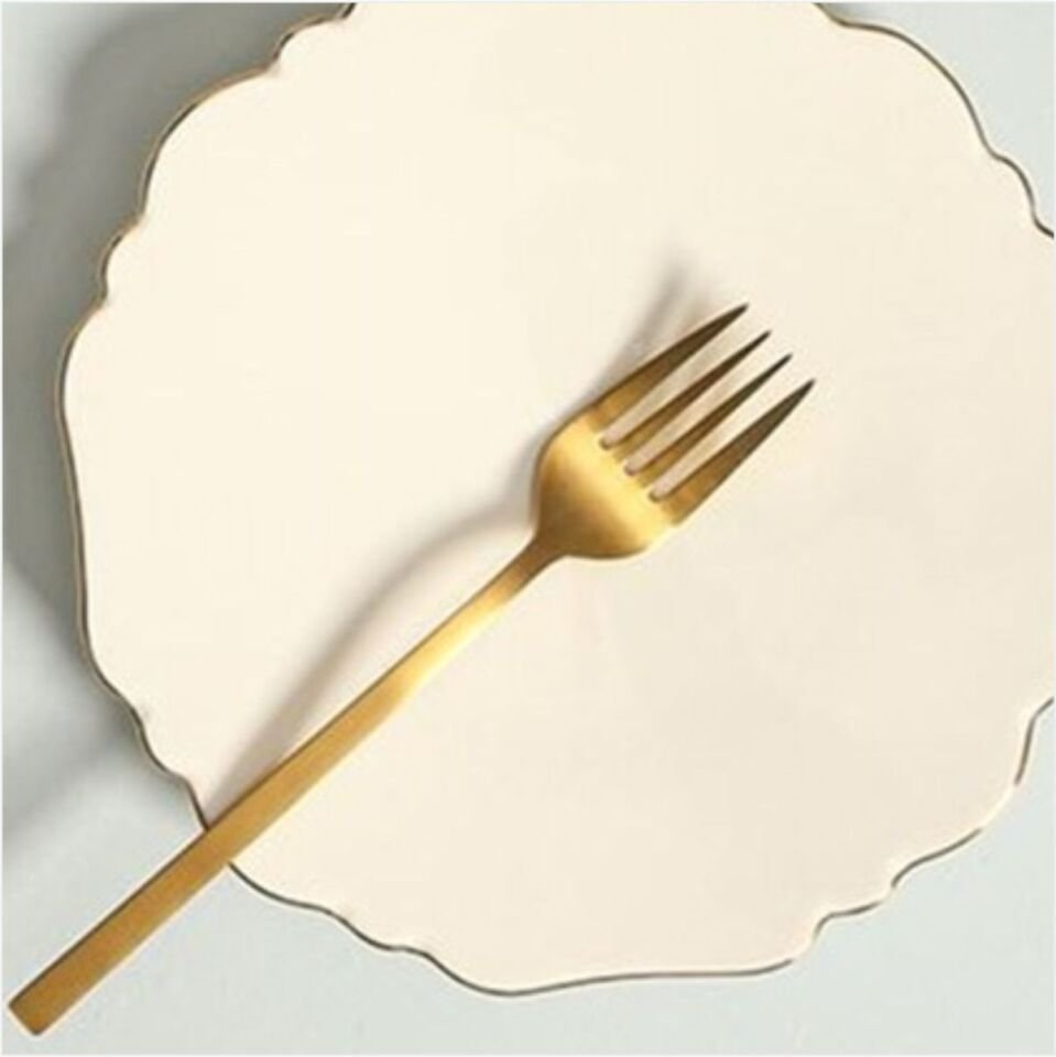 Öztürk Semazen Düz Tabak 27Cm Gerçek Altın File