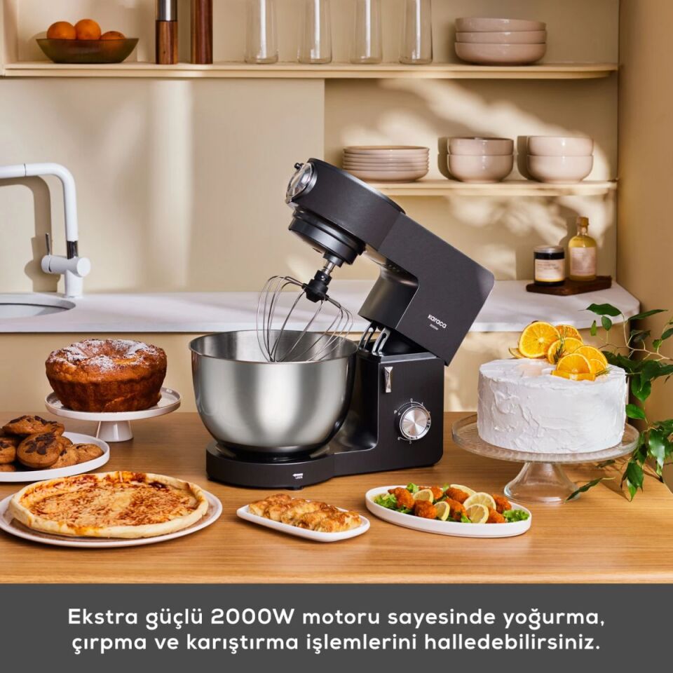 Karaca Multichef Ultra 2000W 7 Litre Stand Mikser Mutfak Şefi Anthracite (Kıyma Çekme/Sucuk-Sosis/İçli Köfte Aparatlı)