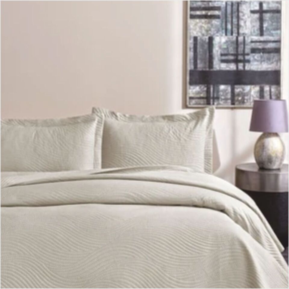 Taç Harlow Çift Kişilik Yatak Örtüsü Takımı Gri