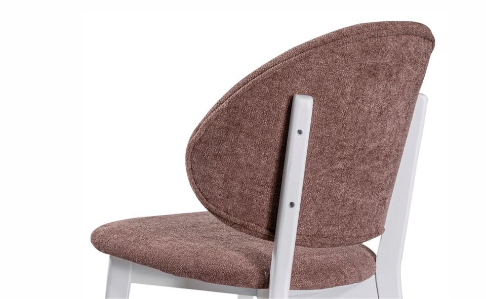 Azemo Doruk Sandalye Düz Ayak Ahşap Beyaz Rosso 06 Kahve