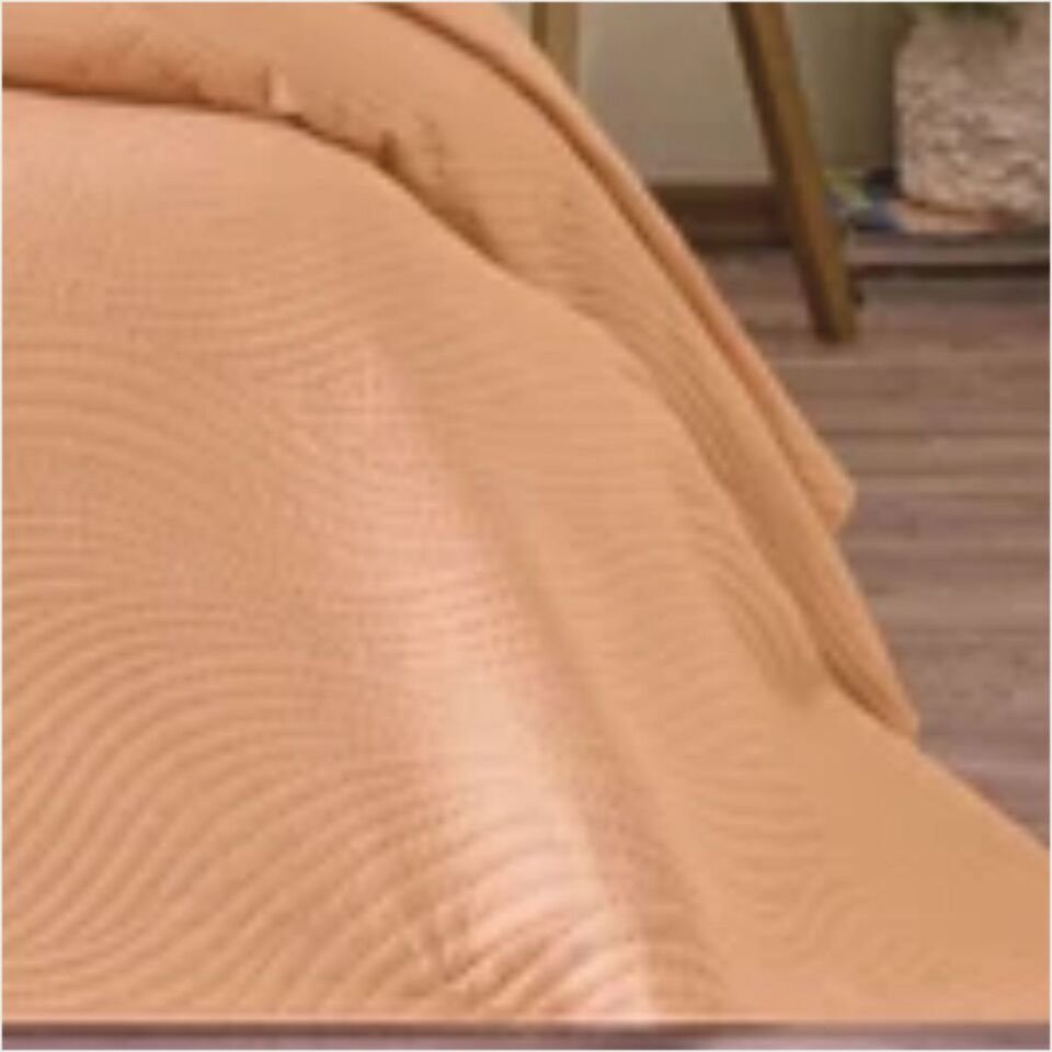 Taç Harlow Tek Kişilik Yatak Örtüsü Takımı Somon