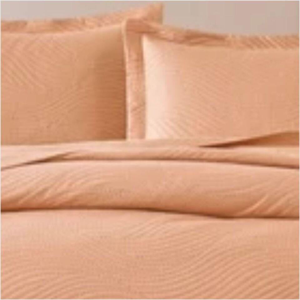 Taç Harlow Tek Kişilik Yatak Örtüsü Takımı Somon