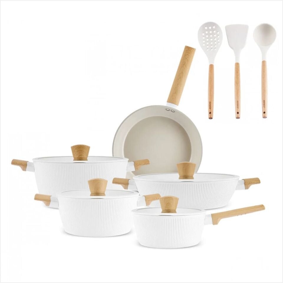 KARACA SWISS CRYSTAL PURELINE İNDÜKSİYON TABANLI 12 PARÇA TENCERE SETİCREAM