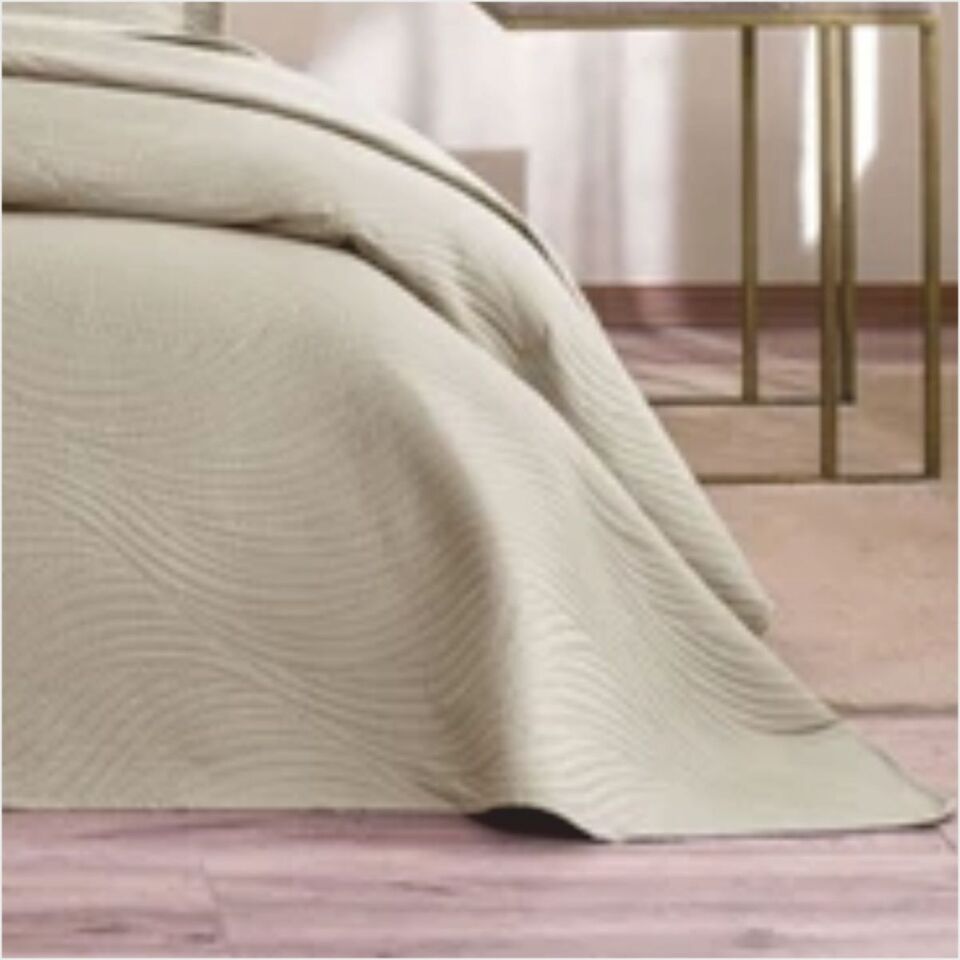 Taç Harlow Tek Kişilik Yatak Örtüsü Takımı Taş