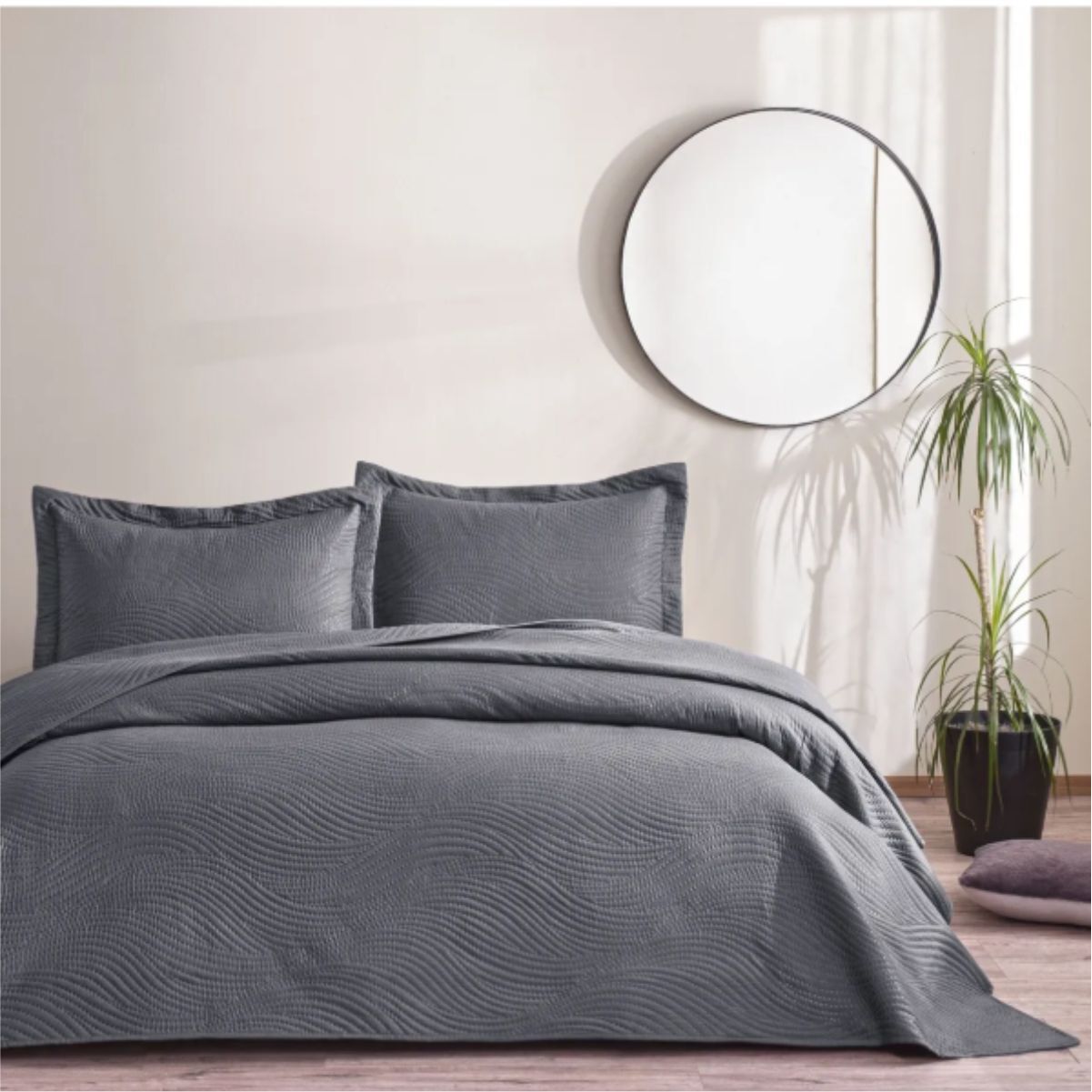 TAÇ HARLOW YATAK ÖRTÜSÜ ÇK ANTRASİT