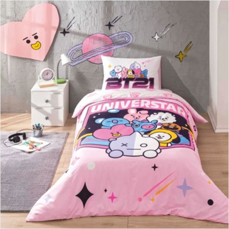 Taç Lisanslı Brawl Stars Tek Kişilik %100 Pamuk Pike Takımı