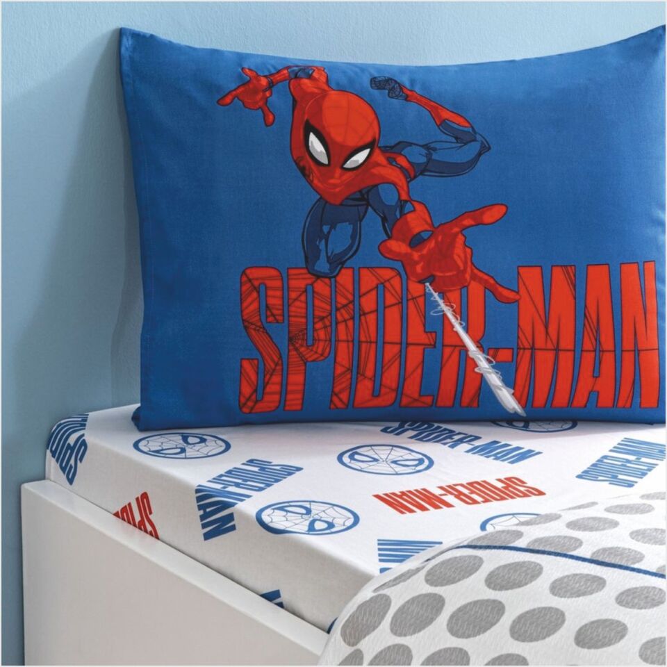 Taç Lisanslı Spiderman Web Tek Kişilik Pamuk Pike Takımı